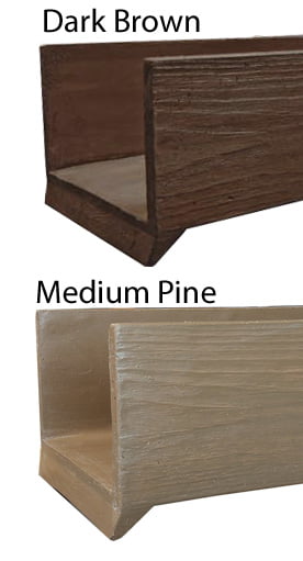 Fiberspan Concrete Canales/Roof Scuppers Color Choices, Santa Fe Traditional Color Options, Available in Medium Pine or Dark Brown.